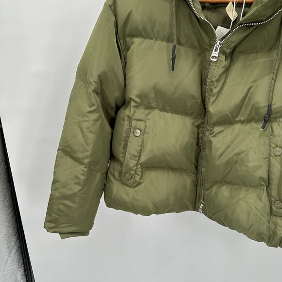 JAKKE NWT Evereve Poppy Recyled Puffer Coat Jacket in Olive Green // XS - Picture 8 of 16